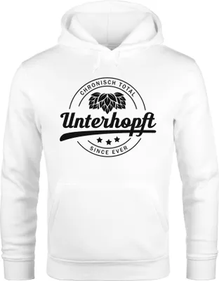 Produktbild von Unterhopft Pullover mit Kapuze Hoodie Herren Moonworks® weiß XXL
