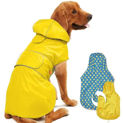 Immagine prodotto di Impermeabile per cani Kimee, reversibile, con una sola apertura, regolabile e dotato di un'apertura
