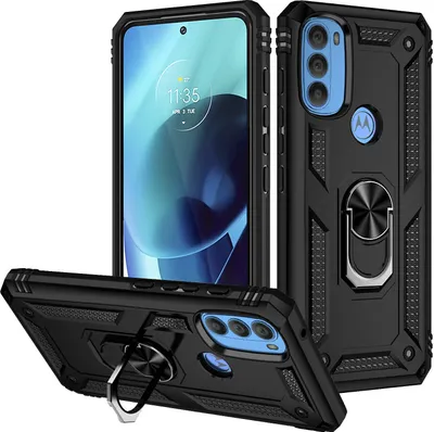 Produktbild von Moto G71 5G Hülle, Dual Layer Robust Militäre Schutzhülle mit Ringhalterung Ständer für Motorola Moto G71 5G Schwarz