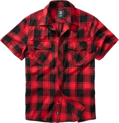 Produktbild von Brandit Checkshirt Kurzarmhemd, rot/schwarz, 2XL