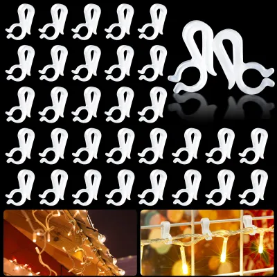 80 Kunststoff-Dachrinnenclips für Lichterketten, 2,5x1,5 cm