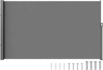 Immagine prodotto di Tenda laterale 180 x 350 cm - Tessuto poliestere 180 g/m² - Schermo privacy per balconi - Design retrattile - Meccanismo a molla - Grigio
