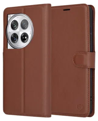 Zdjęcie produktu dla Techsuit – Leather Folio etui na OnePlus 12 – brązowe