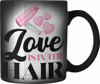 Produktbild von Trendation - Friseurin Farbwechsel Zauber-Tasse Geschenk Zubehör Geschenkidee Friseursaloneröffnung Frisörin Farbwechsel Zauber-Tassen Karabiner Farbwechsel Zauber-Tasse Edelstahl Spruch Friseur (Schwarz)