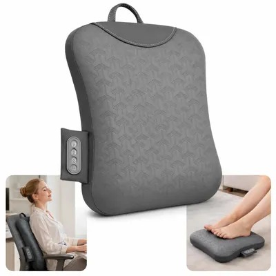Produktbild von Kabelloses Rückenmassagegerät Auto, Massagekissen mit Wärmefunktion und 3D Knetmassage, tragbarer Nackenmassagegerät für Büro, Reisen und Zuhause