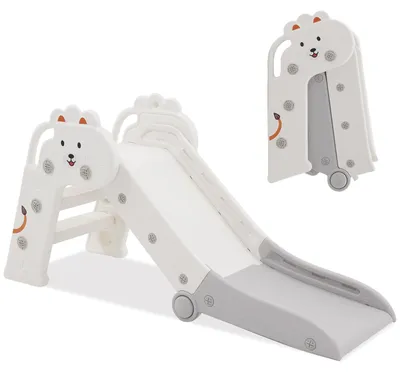 Image de Toboggan pour enfants, de 1 à 3 ans, pliable, pour intérieur, de couleurs vives