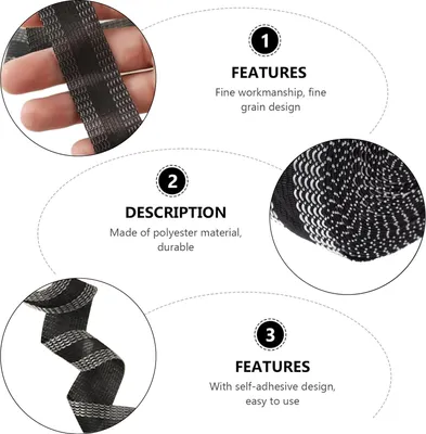 Produktbild von Saumband für Hosen, 10 m Saumband zum Aufbügeln für Hosen, Stoffband, Wonder Web zum Aufbügeln, extra stark, ohne Nähen, zum Aufbügeln von Hosen, Kleidern, Jeans, Hosen, Kleidung (schwarz)
