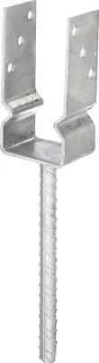 Immagine prodotto di Alberts 208653 Supporto per pali a U, da avvitare o inserire nel calcestruzzo, zincato a caldo, larghezza utile 71 mm, set di 2
