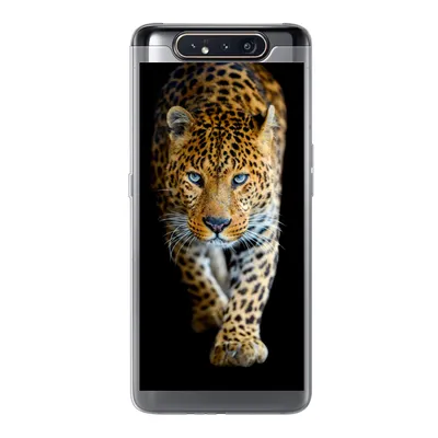 Produktbild von MuchoWow® Handyhülle Schutzhülle Hülle für Samsung Galaxy A80 Leopard - Tiere - Porträt - Wildtiere - Schwarz Silikon Softcase Handy Hülle - Schutzdeckel