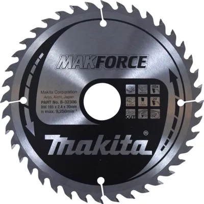 Produktbild von Makita Kreissägeblatt MAKFORCE, 165/30 mm - 40 Zähne - 1,5 mm - CleanCut - Holz - B-32306
