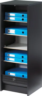 Produktbild von SIMMOB Rolltop Aktenschrank mit Rolladentür Abschließbar 104 x 38 x 38,5 cm, Farbe:Schwarz