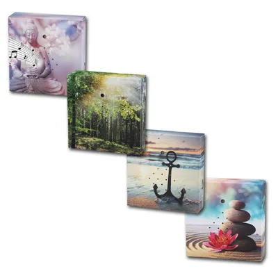 Produktbild von 4er Set Soundbox mit Bewegungsmelder Naturgeräusche Vogelgezwitscher Wellenrauschen Meditation Box