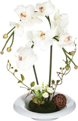 Produktbild von Künstliche orchideen komposition keramikvase h46cm - Atmosphera créateur d'intérieur