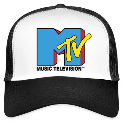 Produktbild von Spreadshirt MTV Music Television Klassiches Logo Trucker Cap, One size, Weiß/Schwarz