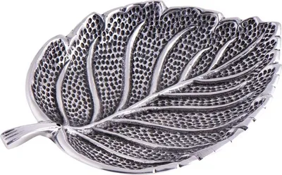 Produktbild von Stäbchenhalter Blatt aus Weißmetall  für Räucherstäbchen und Kegel