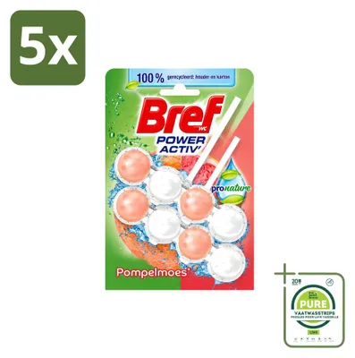 Produktbild von 5 x Bref Pronature Toiletblock Grapefruit 2 x 50 g - Großpackung - 5 Stücke