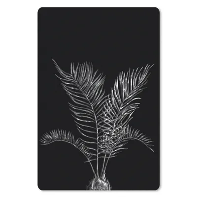 Produktbild von MuchoWow® Mauspad Mousepad Blätter einer Palme auf schwarzem Hintergrund - schwarz und weiß 40x60 cm - Mousepads - Maus Mat - Pad - Mausunterlage - Schreibtisch Accesoire