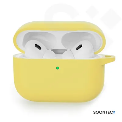 Produktbild von SOONTEC Kopfhörer-Schutzhülle Gelb SOONTEC Hülle für AirPods Pro 3. Generation Case mit Karabiner-Ring