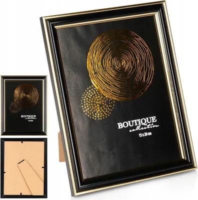 Produktbild von Fotorahmen schwarz gold 15x20 cm