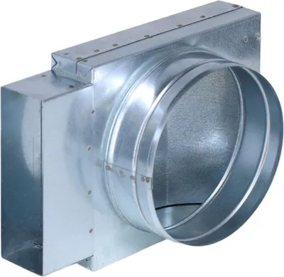 Produktbild von Flachkanal Übergang 90°, 150 x 50 mm auf Ø 160 mm