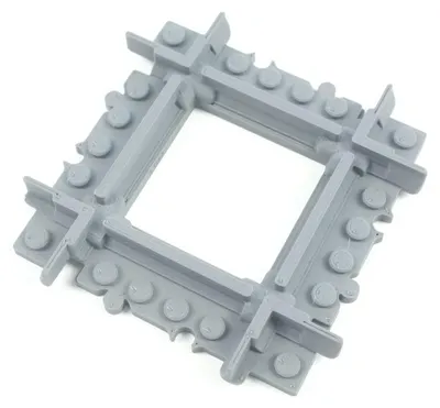 Productafbeelding van Trixbrix Kruising 90 graden kort, 2x – rails voor LEGO® City trein, accessoires compatibel met klemblokjes