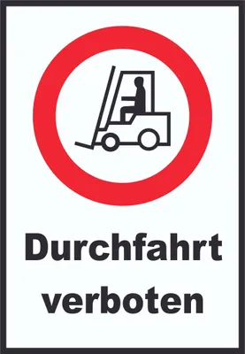 Produktbild von Gabelstapler Durchfahrt verboten Schild A5 Rückseite selbstklebend