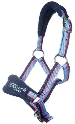 Image de Licol HKM « Funny Horses », bleu foncé/bleu/rose foncé, mini-shetland