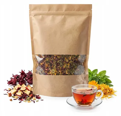 Produktbild von Kräutertee zum Schlafen - Melisse Minze Hibiskus Ringelblume - 500g