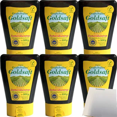 Produktbild von Grafschafter Zuckerrübensirup Fenner Harz 6er Pack (6x500ml Flasche) + usy Block