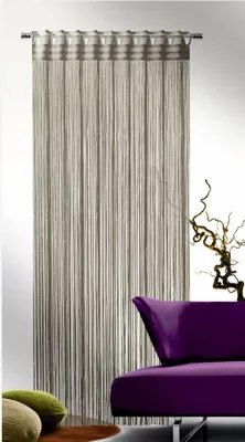 Produktbild von Fransenstore mit Stangendurchzug von Albani: Größe (HxB): 245x90cm Farbe: Grau
