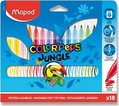 Zdjęcie produktu dla Maped 845421, Średni, 18 kol., Końcówka pociskowa, 2,8 mm, Wielobarwny, 18 szt.