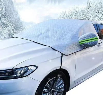 Produktbild von Frontscheibenabdeckung,Frostschutz Auto Frontscheibe,Sonnenschutz Auto Frontscheibe ​Abdeckung,Auto Windschutzscheiben Faltbar,Winterabdeckung Eisschutzfolie für gegen Schnee Frost und Sonne
