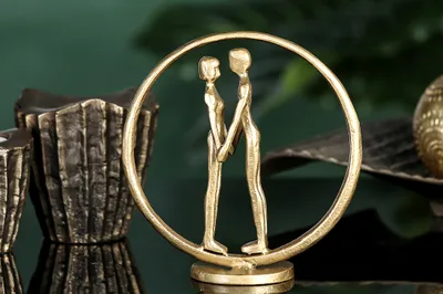 Produktbild von Casablanca Design Skulptur Forever goldfarben Höhe: 19 cm Breite: 18 cm Tiefe: 7 cm 74914