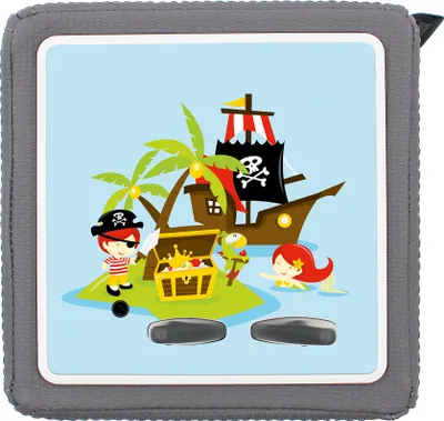 Produktbild von Schutzfolie kompatibel mit Toniebox 1 passgenaue Folie mit Motiv matt Zubehör selbstklebendes Schutzcover Kratzschutz für Musikbox Y031-14 Piraten
