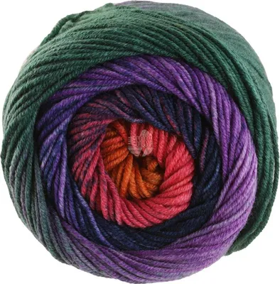 Produktbild von Lana Grossa - Cool Wool Big Color 4037 waldgrün violett nachtblau pink himbeer orange oliv