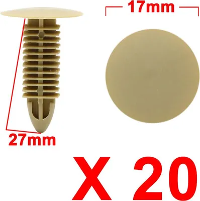 Image de 20pcs 8mm x 8mm auto voiture Trou Trou Boucle Carte Démarrage Garniture Beige Clip Push Rivet