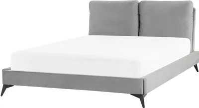 Obrázok produktu pre BELIANI Posteľ sivá zamatové čalúnenie 140 x 200 cm lamelový rošt hrubé vystužené čelo spálňa