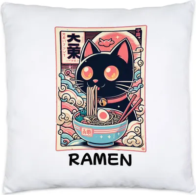 Produktbild von Ramen Kissen Manga Otaku Japanisch Kawaii Katze Anime Nudeln