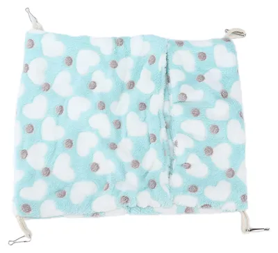 Image de Petit hamac pour animaux domestiques, style enveloppant et chaleureux, cage suspendue avec crochets pour hamsters, lapins, 20 x 22 cm, vert