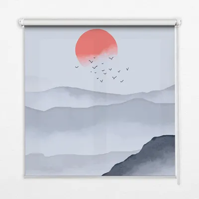 Produktbild von Seitenzug-Rollo Fensterrollo Jalousie - Lichtdurchlässig Springrollos - 130x180 cm - Berge im Nebel