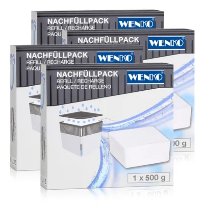 Produktbild von Wenko 50260100 Design Raumentfeuchter Cube Nachfüller 500g (4er Pack)