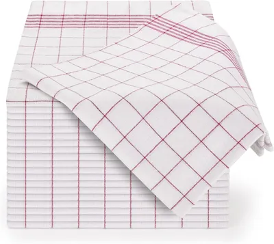 Produktbild von Premium Geschirrtücher 10er Set 45x65cm - Küchentücher Baumwolle Abtrockentücher Küche - Geschirrtücher rot - waschbar bis 95°C - Handtücher Küche