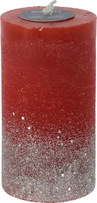 Immagine prodotto di Candela con glitter 13 cm, rosso-oro