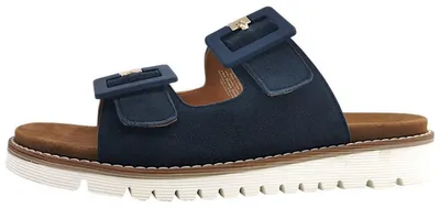 Image de Ara Damenschuhe : Sandales plates, modèle pantoufle, couleur bleue, pour le quotidien