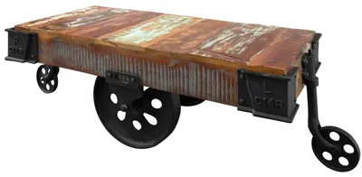 Produktbild von MASSIVMOEBEL24.DE Couchtisch Altholz 120x60x43 mehrfarbig lackiert INDUSTRIAL #18