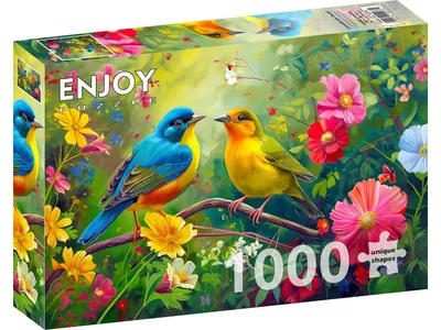 Productafbeelding van Puzzel 1000 stukjes Enjoy – Liefdespapegaaienduet