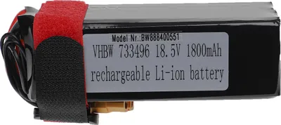Produktbild von vhbw Akku kompatibel mit XT60 Stecker für Modellbau z.B. Racing Car, Helikopter, Flugzeug (1800mAh, 18,5V, Li-Polymer, 108 x 36 x 34 mm)