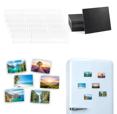 Acryl-Kühlschrankmagnete, 20 Stück, transparent, DIY-Fotoset