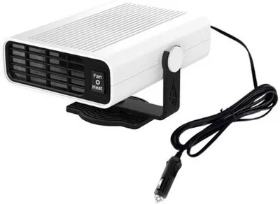 Obrázok produktu pre Elektrické auto-kúrenie 200 W, 12 V – 2 v 1 – otočné o 360° – pre autá a karavany – s bielou zástrčkou do zapaľovača