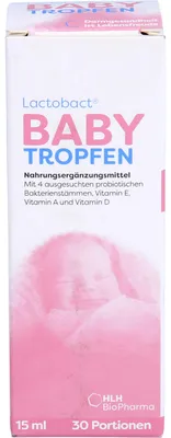 Produktbild von Lactobact Baby Tropfen aktive Bakterien für die Darmflora ab dem Tag der Geburt, 15 ml Lösung